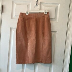 Vintage chia peach suede leather pencil skirt size 10